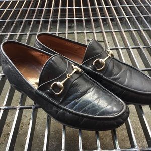 Vintage Guzzi Sz 10 Men’s Horsebit Loafer Black